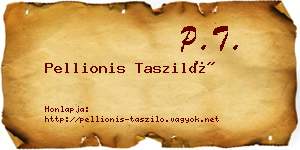 Pellionis Tasziló névjegykártya